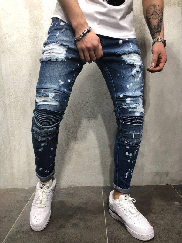 CALÇA MASCULINA JEANS SKINNY AZUL TAPARED