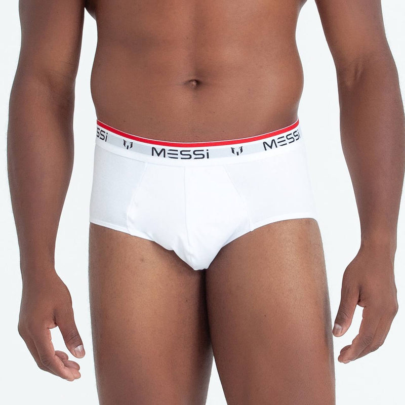 Kit 3 Cuecas Slip Cotton Branco Messi